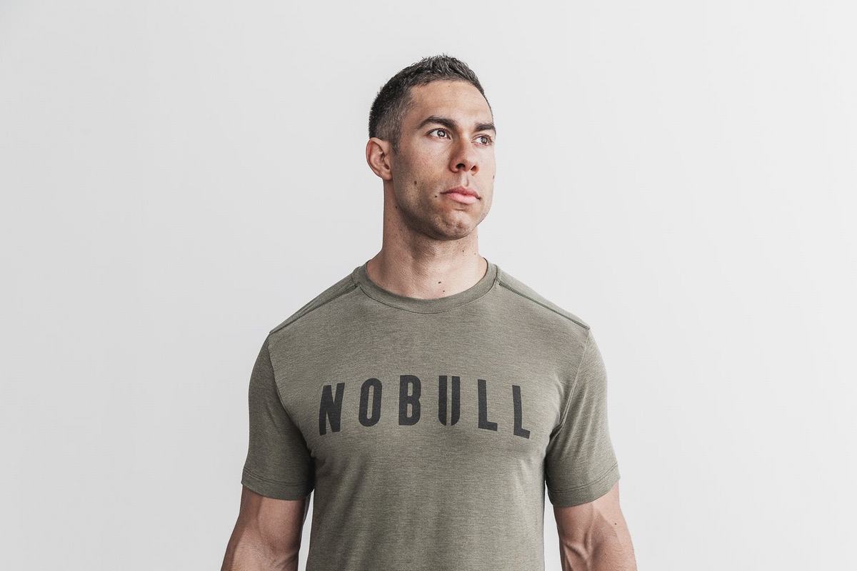 Nobull T-shirts Heren Groen | 698012-VWJ