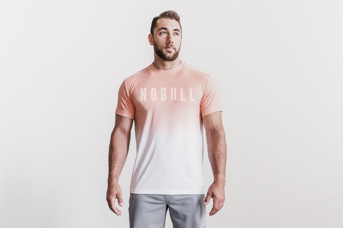 Nobull T-shirts Heren Koraal | 768591-YKE
