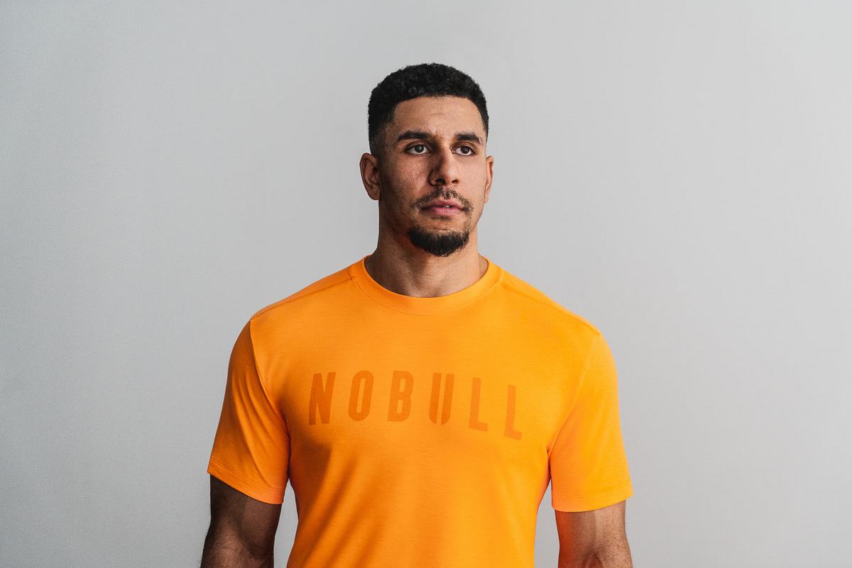 Nobull T-shirts Heren Oranje | 510927-XFR