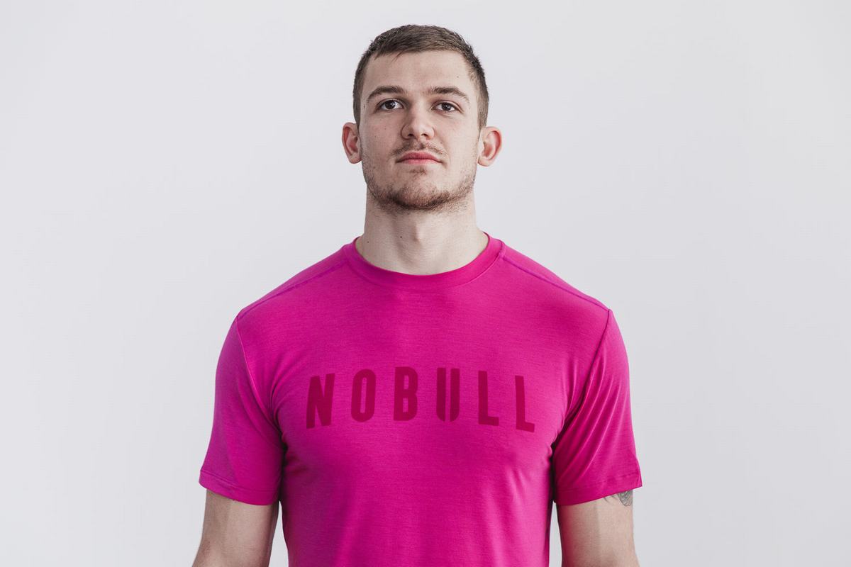 Nobull T-shirts Heren Roze | 079645-RNE