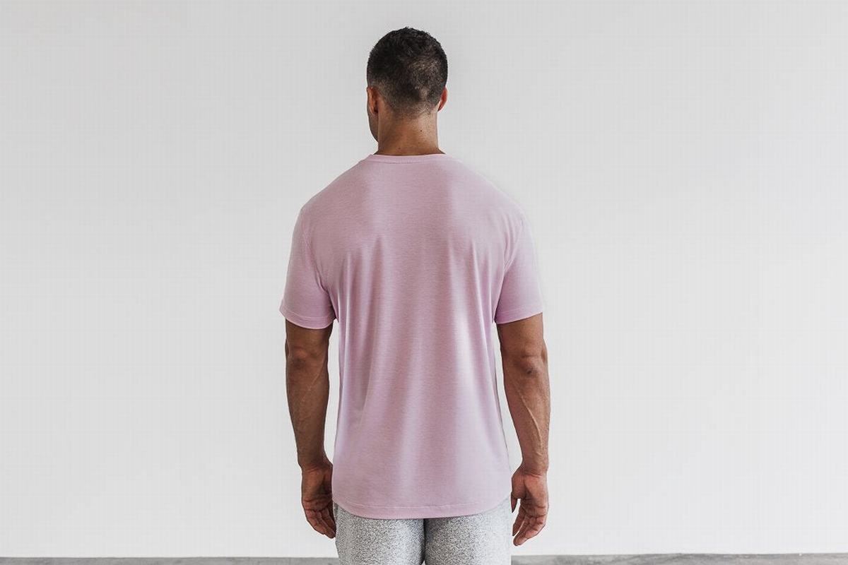 Nobull T-shirts Heren Roze | 597432-LFR