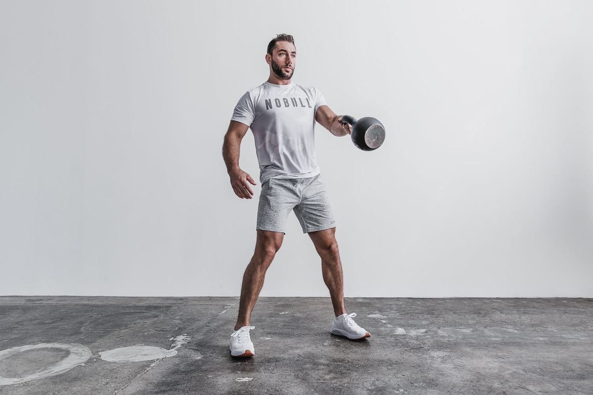 Nobull T-shirts Heren Wit Camo | 165382-ZNT