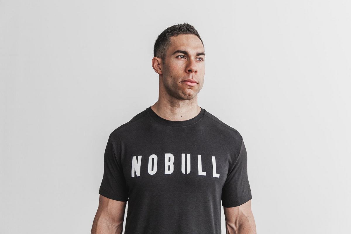 Nobull T-shirts Heren Zwart Wit | 953702-PID