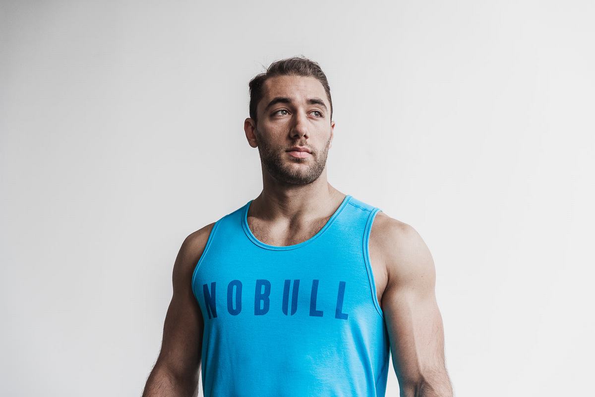 Nobull Tank Neon Tanktop Heren Blauw | 739425-QVO