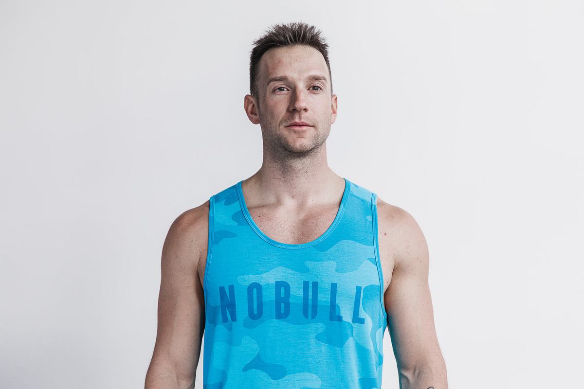 Nobull Tank Neon Tanktop Heren Blauw Camo | 157698-XMQ