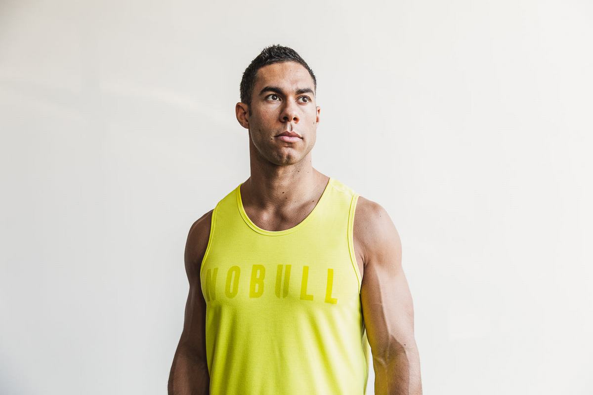 Nobull Tank Neon Tanktop Heren Geel | 413097-BNW