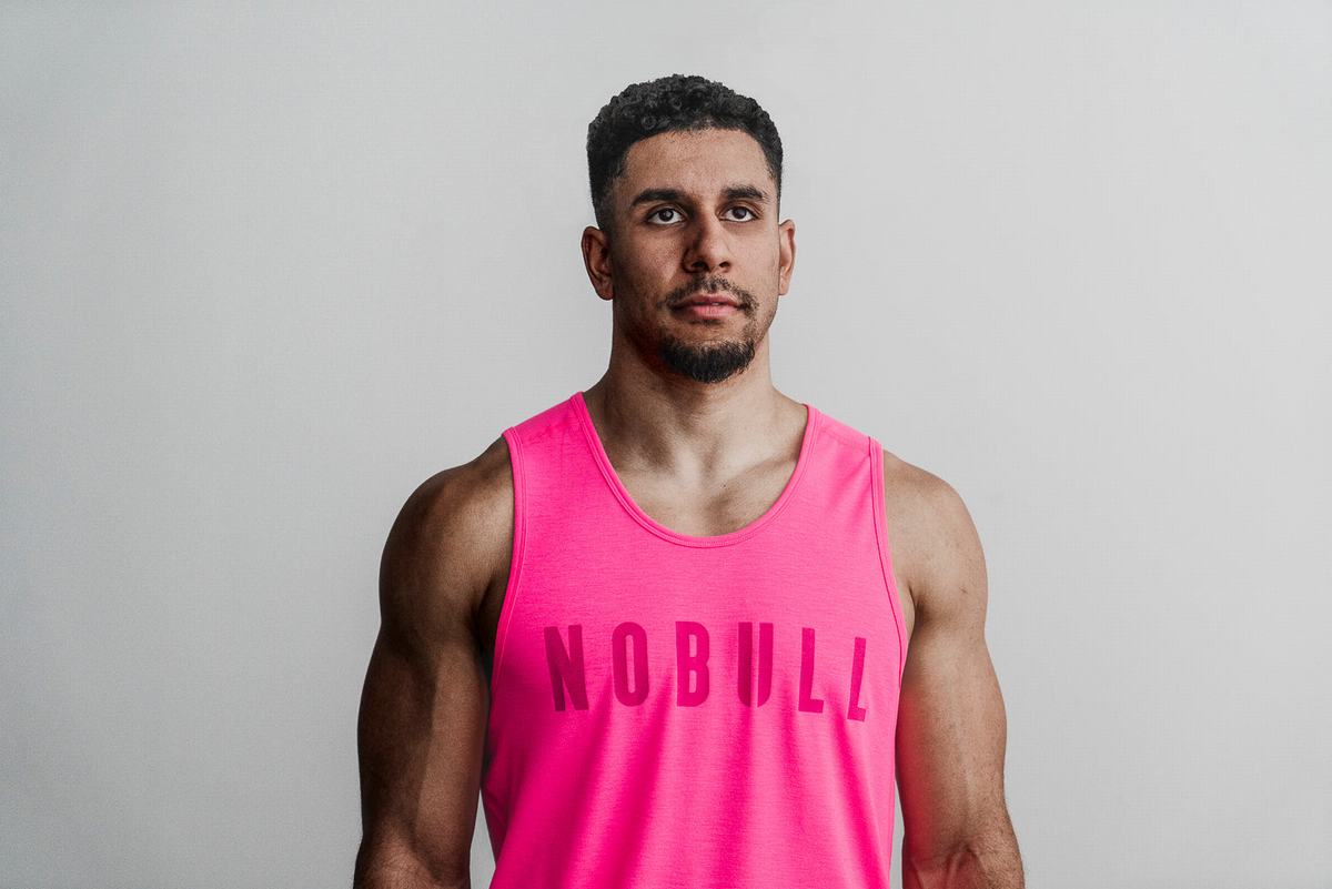 Nobull Tank Neon Tanktop Heren Roze | 729638-NPD