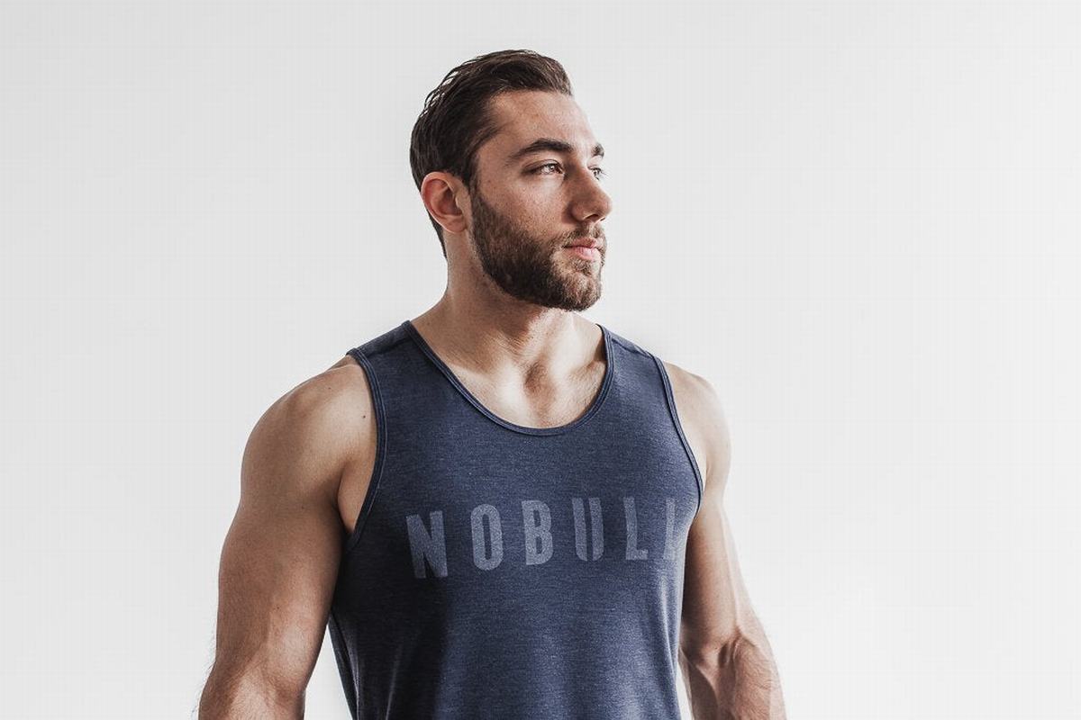 Nobull Tank Tanktop Heren Donkerblauw | 042785-UIX