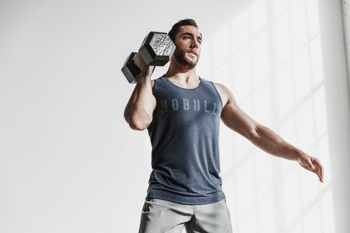 Nobull Tank Tanktop Heren Donkerblauw | 042785-UIX