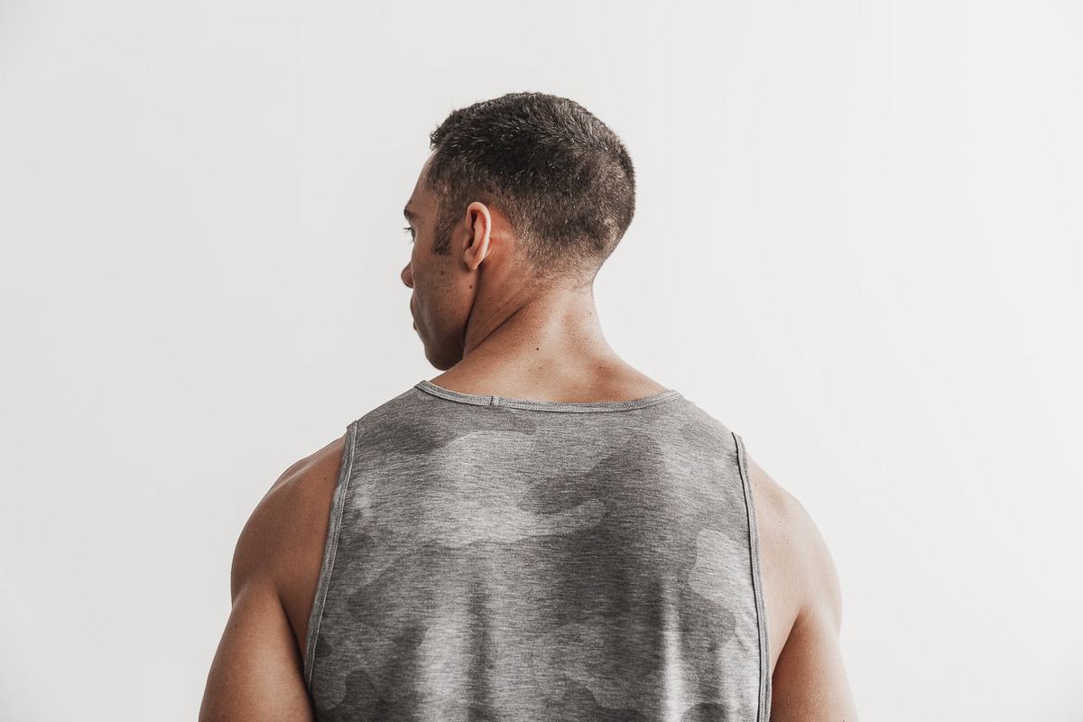 Nobull Tank Tanktop Heren Grijs Camo | 046528-GAU