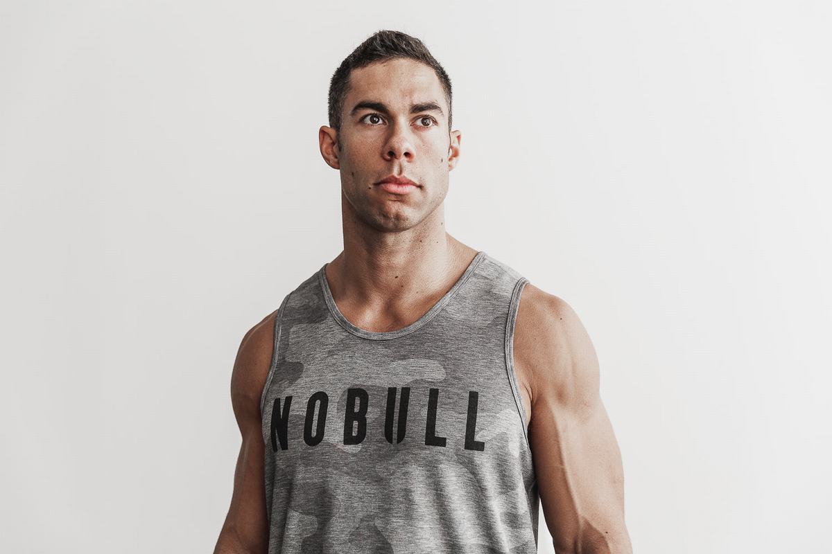 Nobull Tank Tanktop Heren Grijs Camo | 046528-GAU