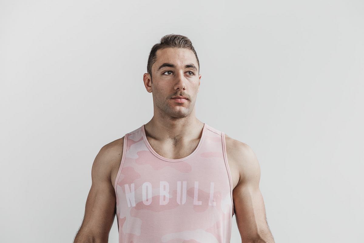 Nobull Tank Tanktop Heren Roze Camo | 678342-BXF