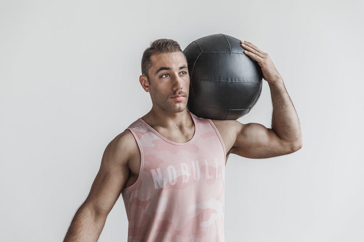 Nobull Tank Tanktop Heren Roze Camo | 678342-BXF