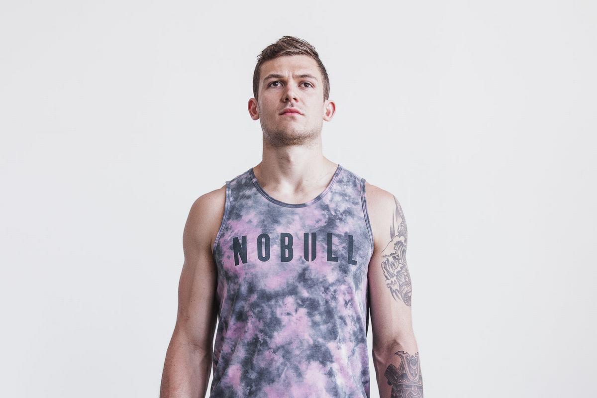 Nobull Tank Tie-Dye Tanktop Heren Roze | 590871-BGF