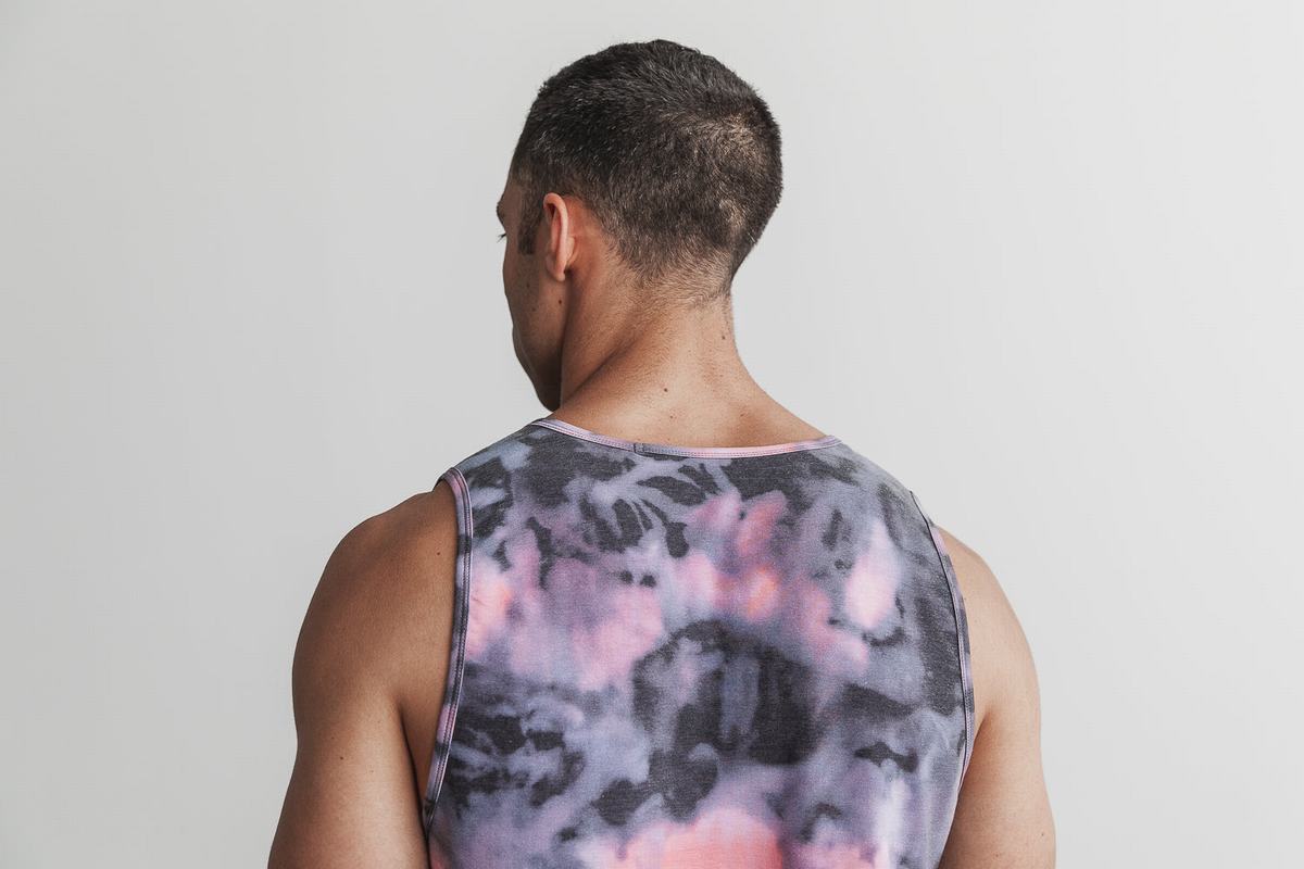 Nobull Tank Tie-Dye Tanktop Heren Roze Zwart | 943802-PDE