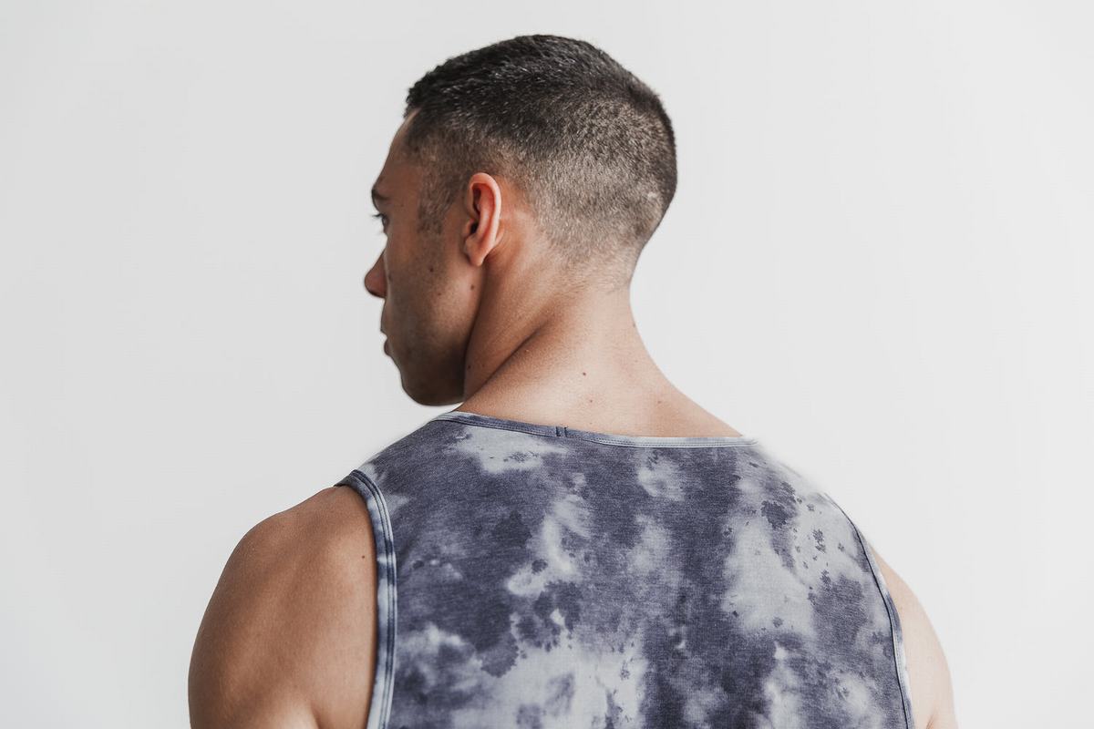 Nobull Tank Tie-Dye Tanktop Heren Wit Zwart | 082516-BQU