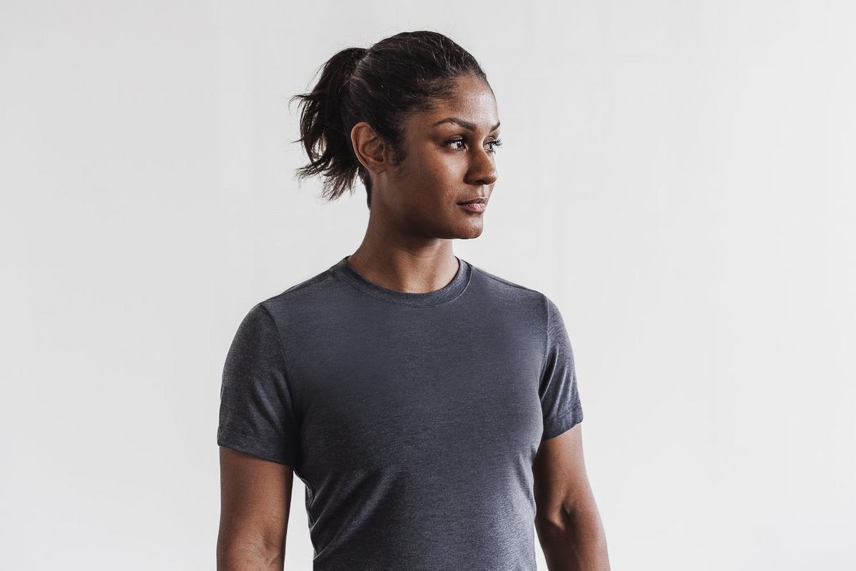 Nobull Team T-shirts Dames Diepgrijs | 473980-UWH