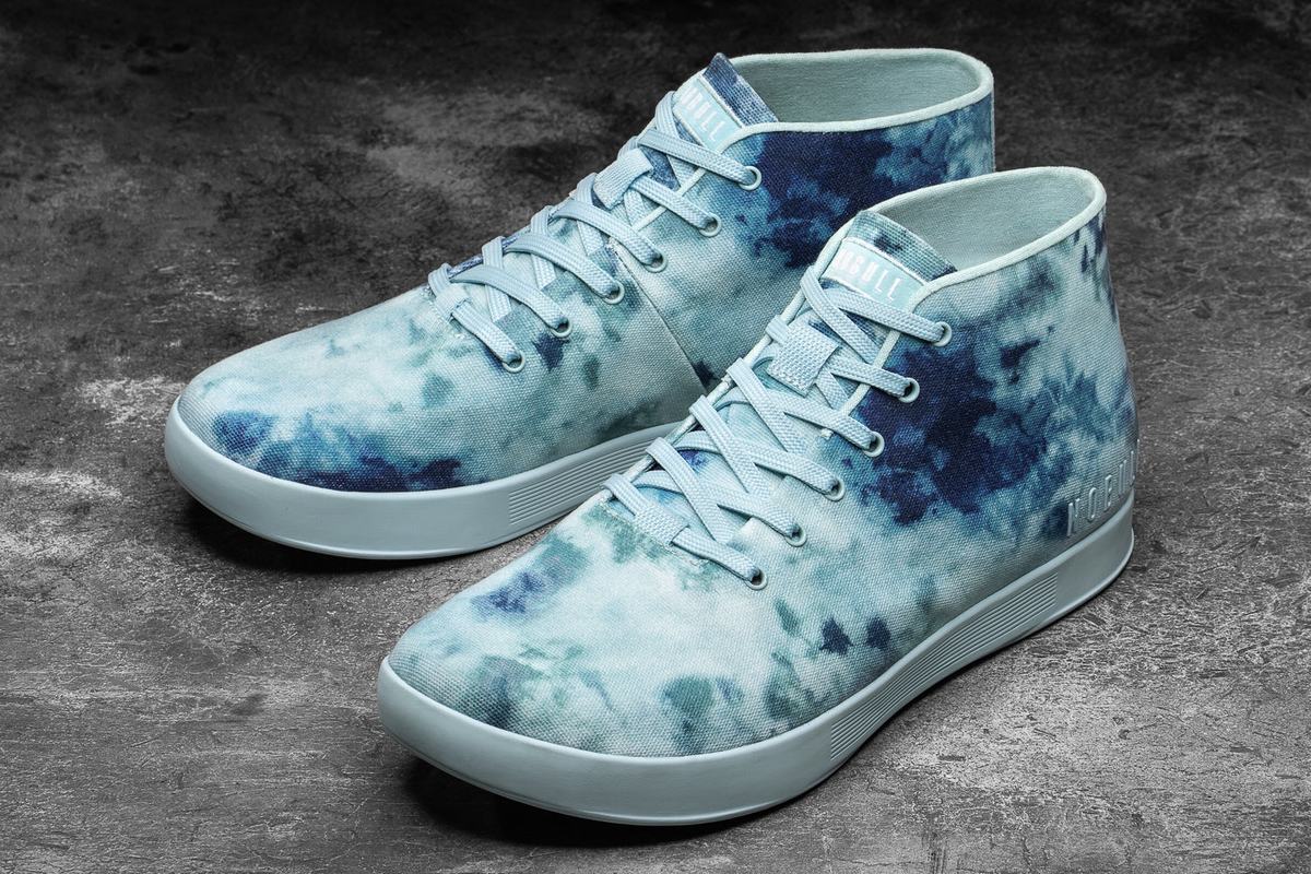 Nobull Tie-Dye Canvas Mid Trainer Fitness Schoenen Heren Mintgroen | 807351-DOM