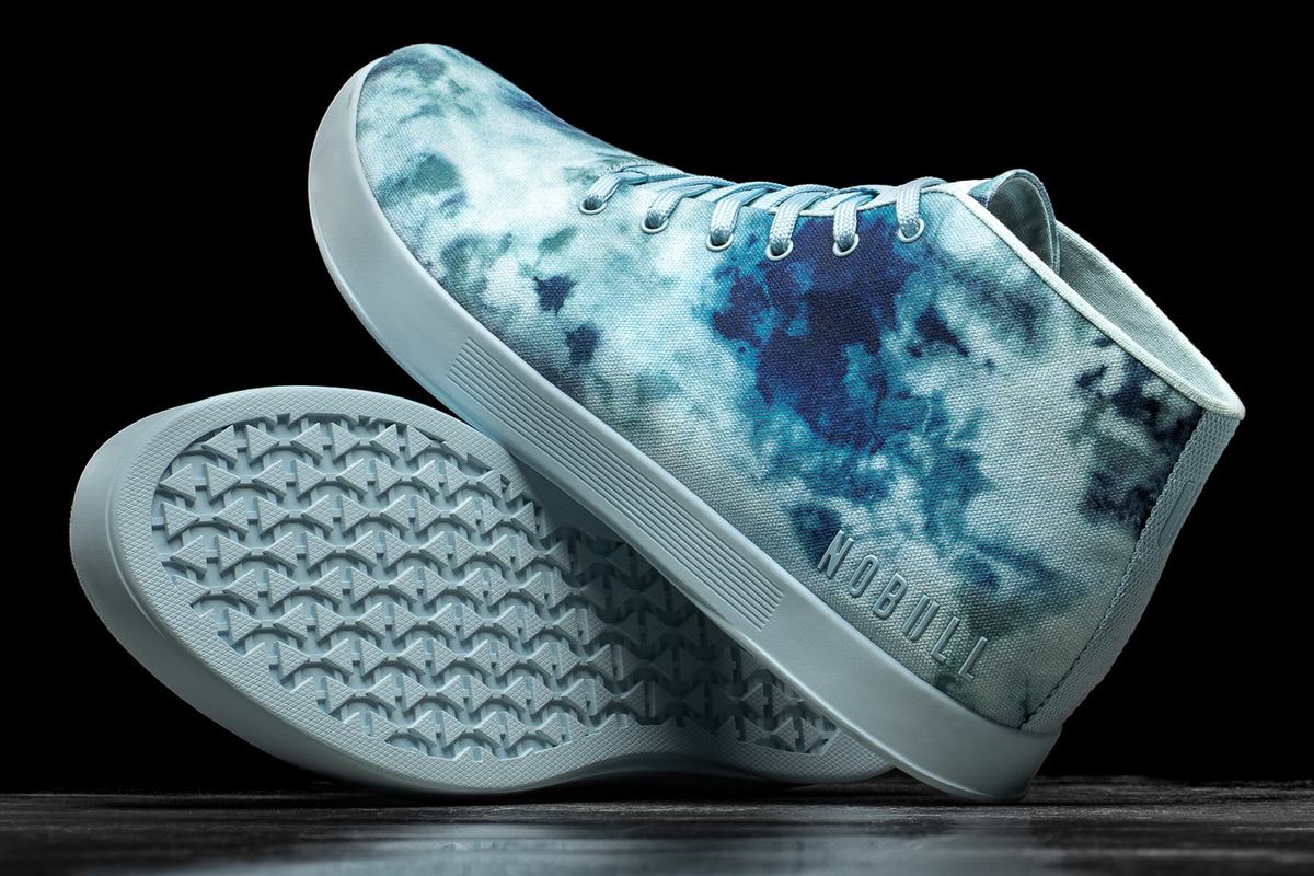 Nobull Tie-Dye Canvas Mid Trainer Fitness Schoenen Heren Mintgroen | 807351-DOM