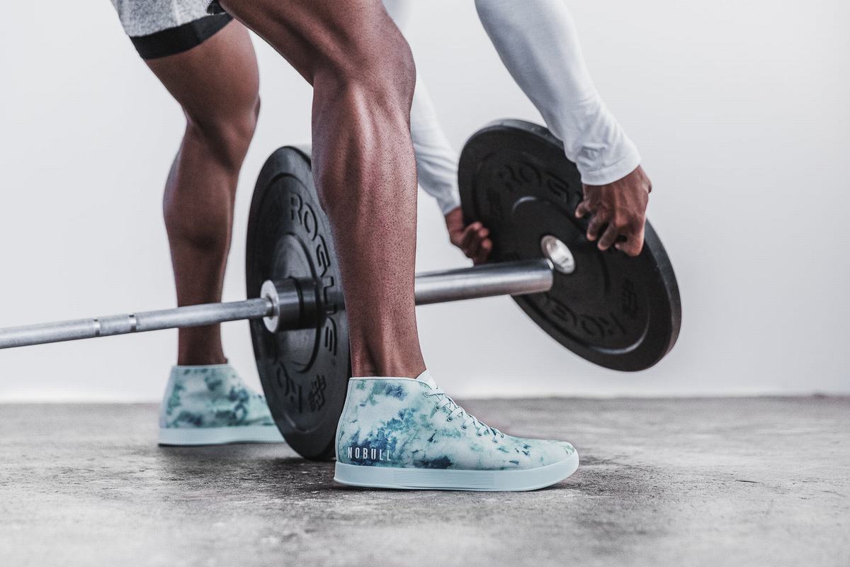 Nobull Tie-Dye Canvas Mid Trainer Fitness Schoenen Heren Mintgroen | 807351-DOM