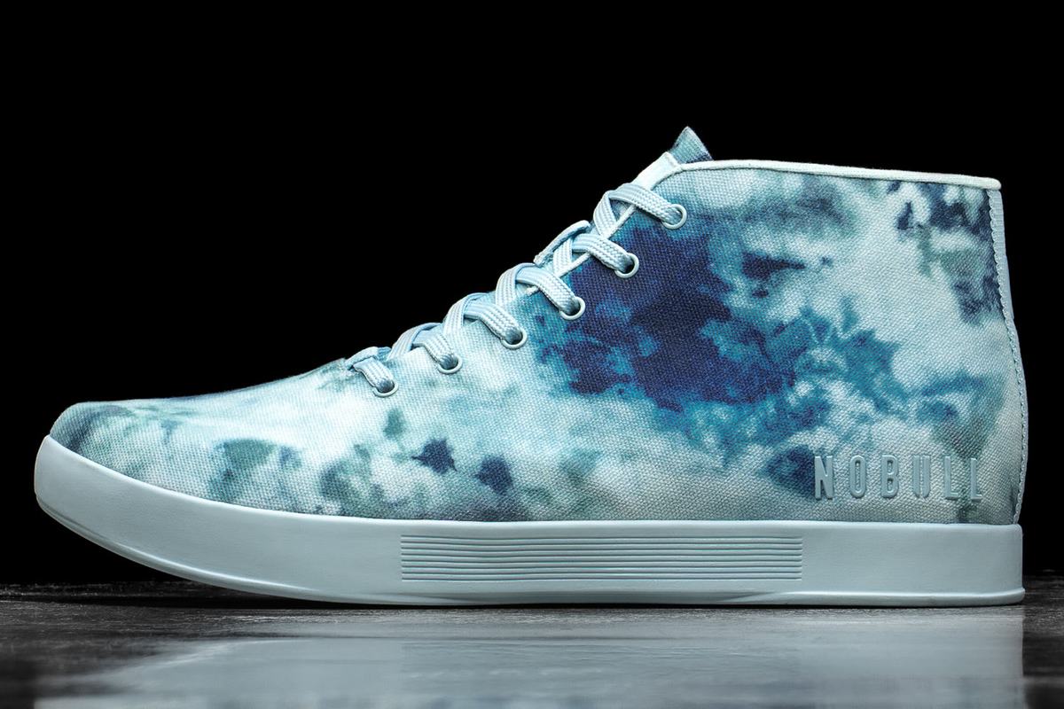Nobull Tie-Dye Canvas Mid Trainer Fitness Schoenen Heren Mintgroen | 807351-DOM