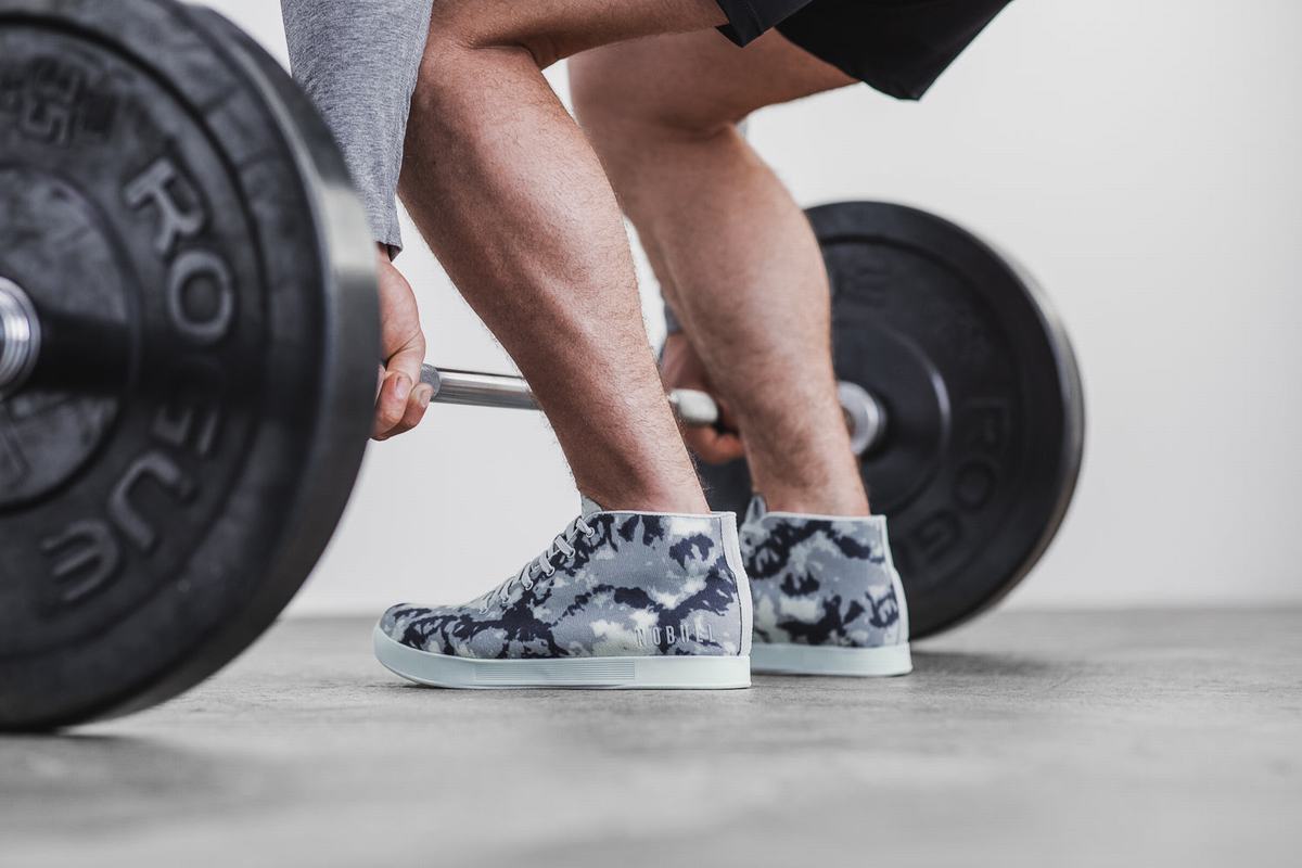 Nobull Tie-Dye Canvas Mid Trainer Fitness Schoenen Heren Donkerblauw | 917048-AVK