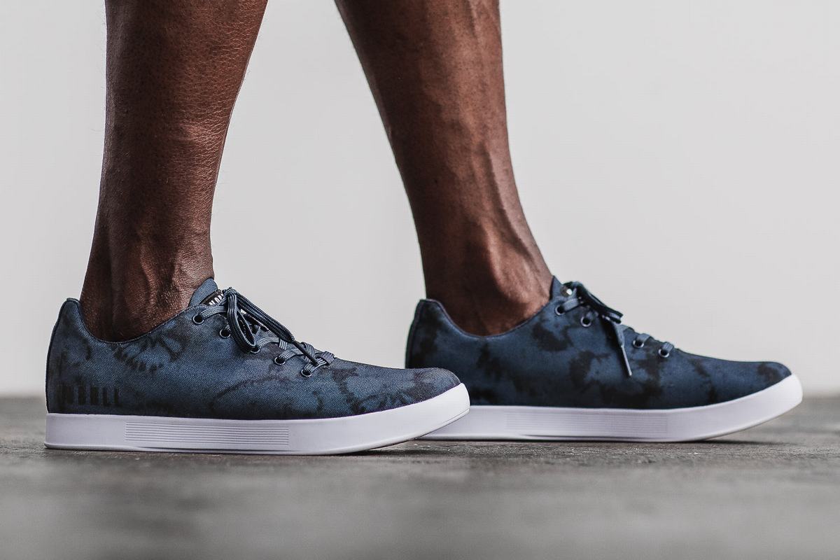 Nobull Tie-Dye Canvas Trainer Fitness Schoenen Heren Donkerblauw | 391705-ZOK