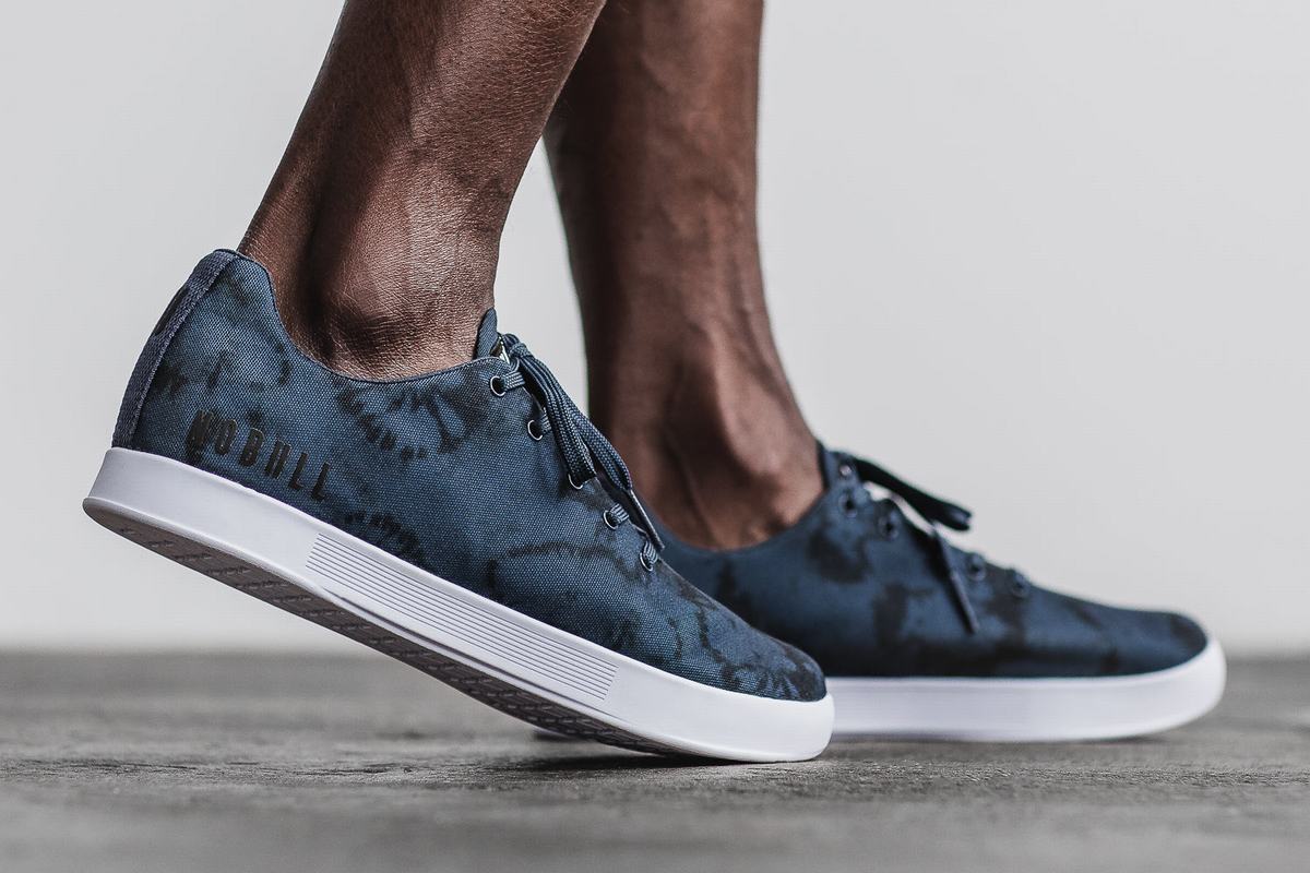 Nobull Tie-Dye Canvas Trainer Fitness Schoenen Heren Donkerblauw | 391705-ZOK