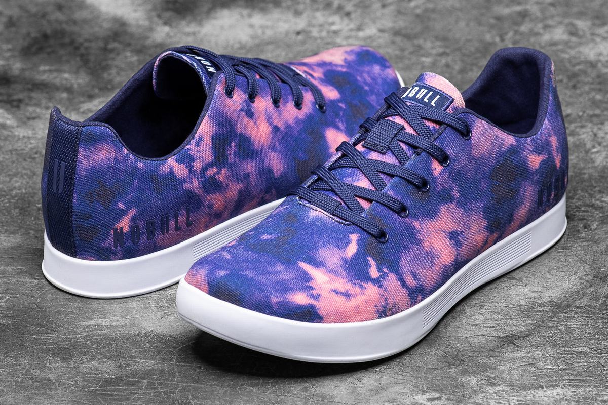 Nobull Tie-Dye Canvas Trainer Fitness Schoenen Dames Indigo Roze | 438907-BKL
