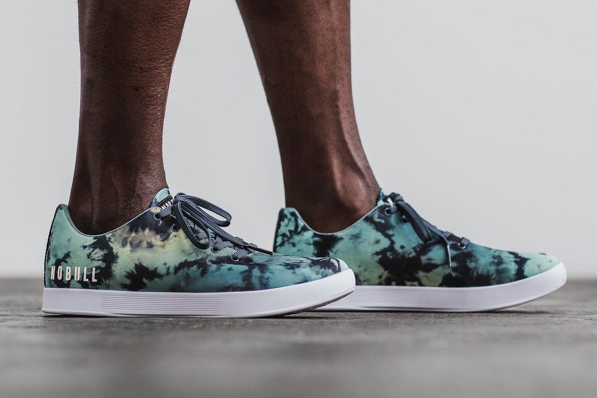 Nobull Tie-Dye Canvas Trainer Fitness Schoenen Heren Turquoise | 632059-YHE
