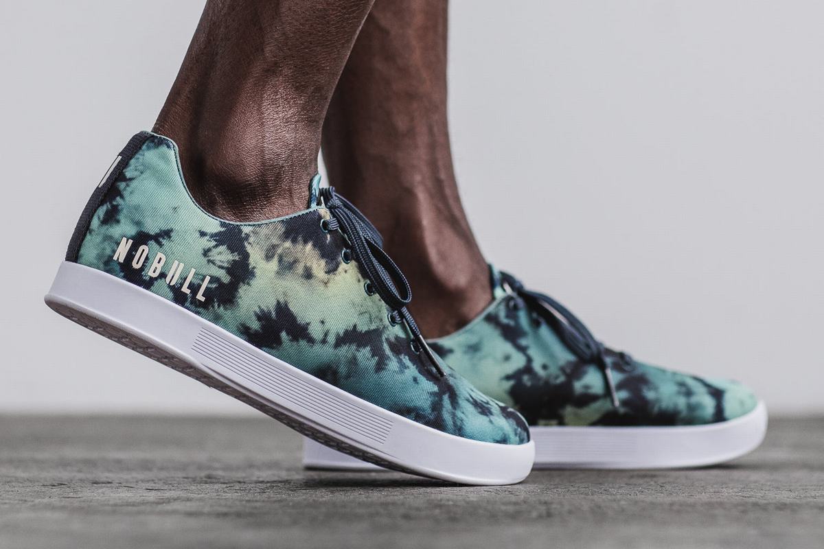Nobull Tie-Dye Canvas Trainer Fitness Schoenen Heren Turquoise | 632059-YHE