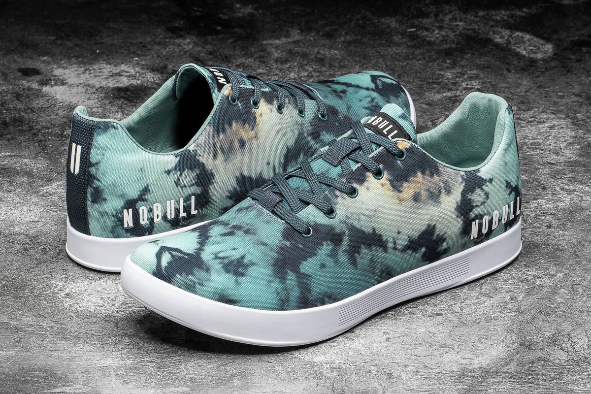 Nobull Tie-Dye Canvas Trainer Fitness Schoenen Heren Turquoise | 632059-YHE