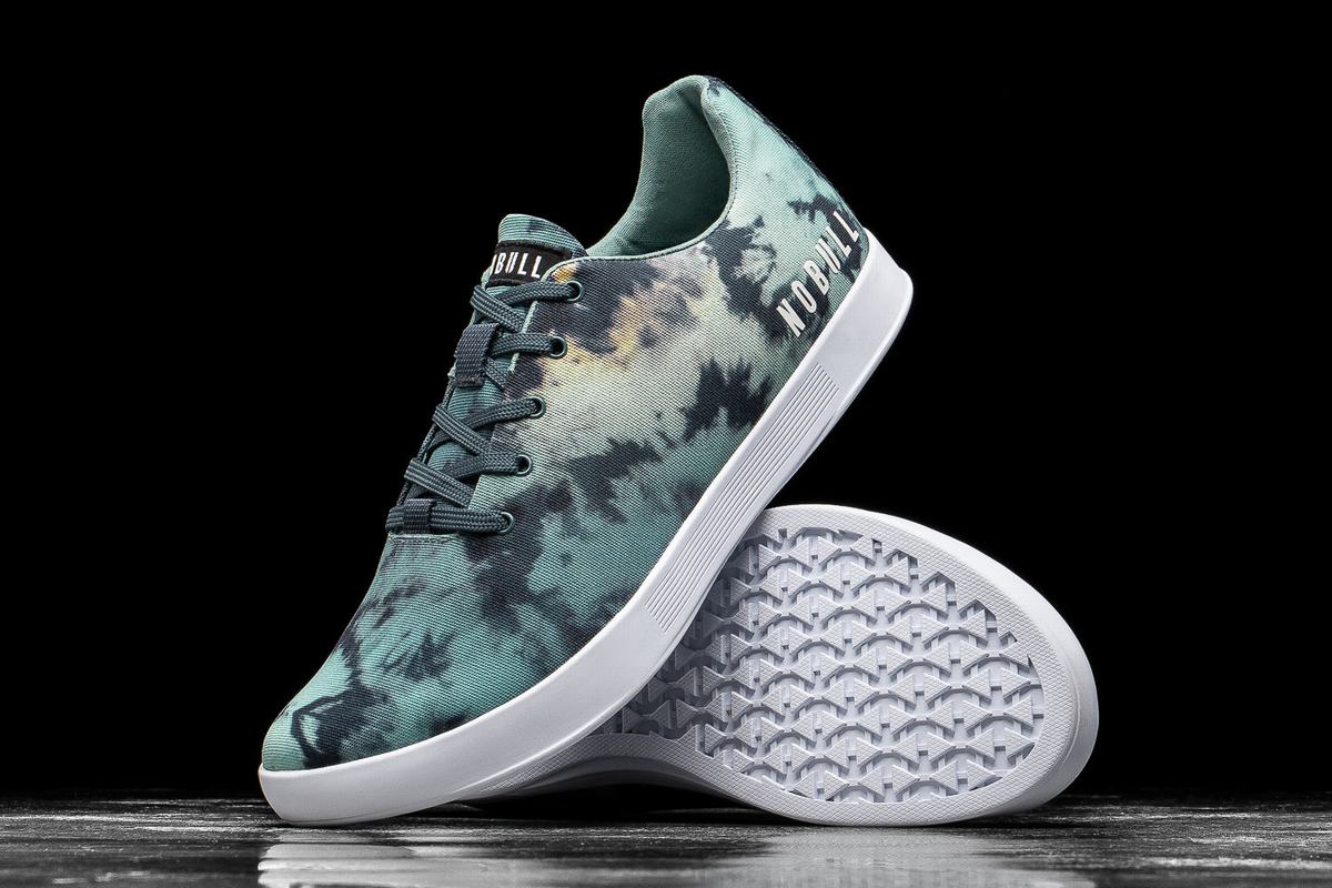 Nobull Tie-Dye Canvas Trainer Fitness Schoenen Heren Turquoise | 632059-YHE
