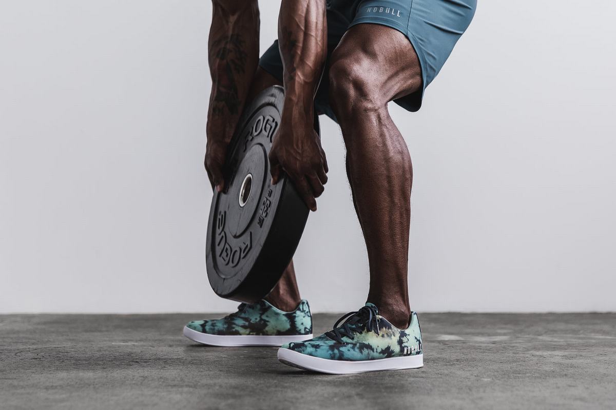 Nobull Tie-Dye Canvas Trainer Fitness Schoenen Heren Turquoise | 632059-YHE