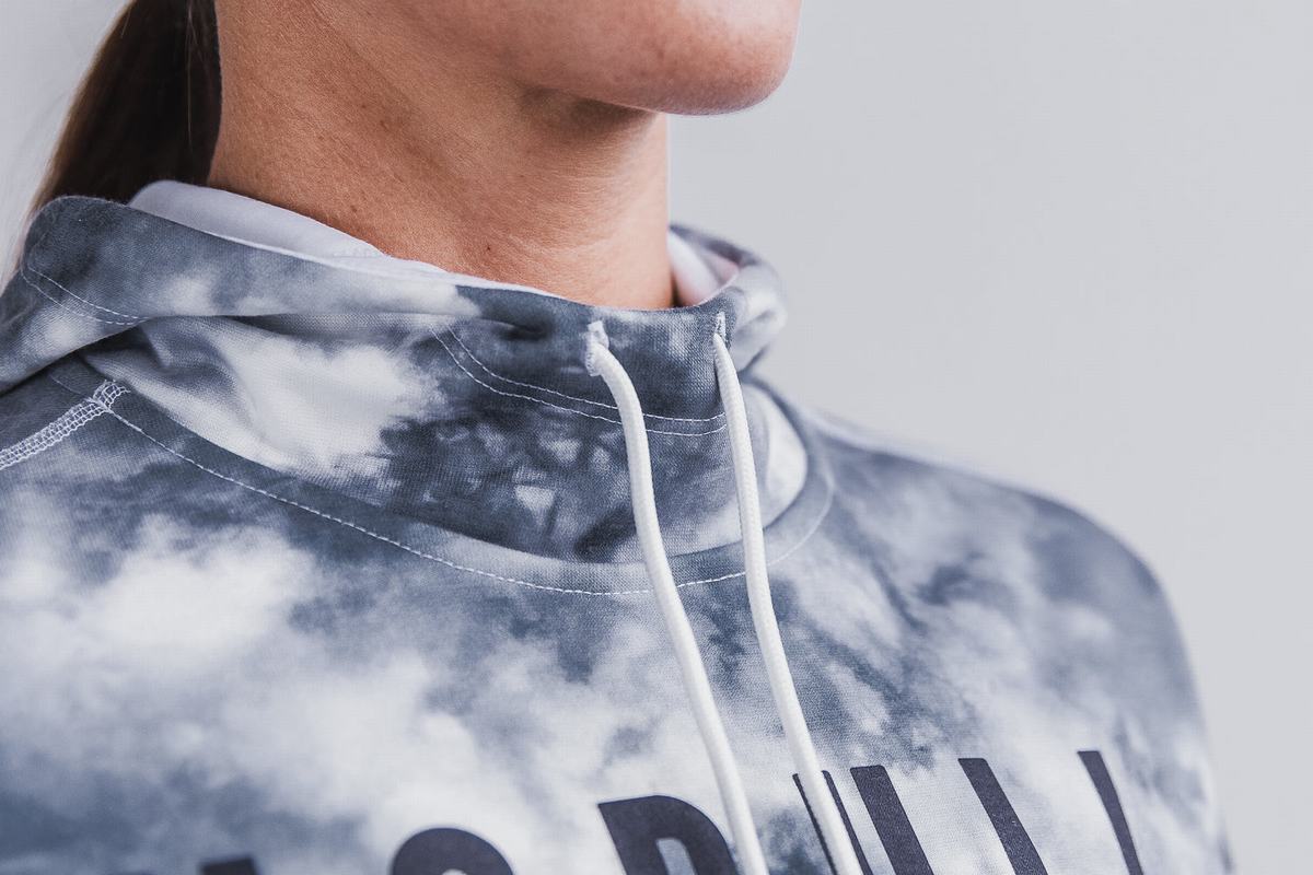Nobull Tie-Dye Hoodie Dames Wit | 805394-DZJ