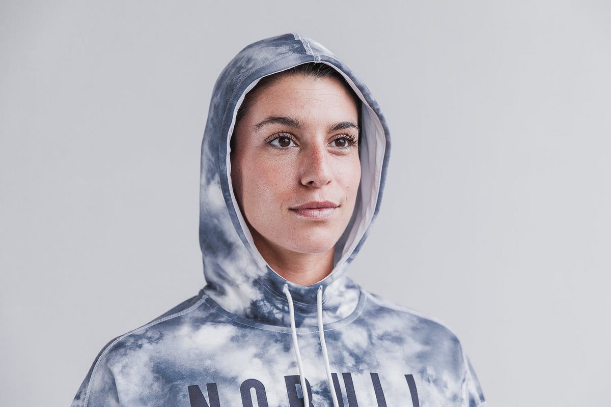 Nobull Tie-Dye Hoodie Dames Wit | 805394-DZJ