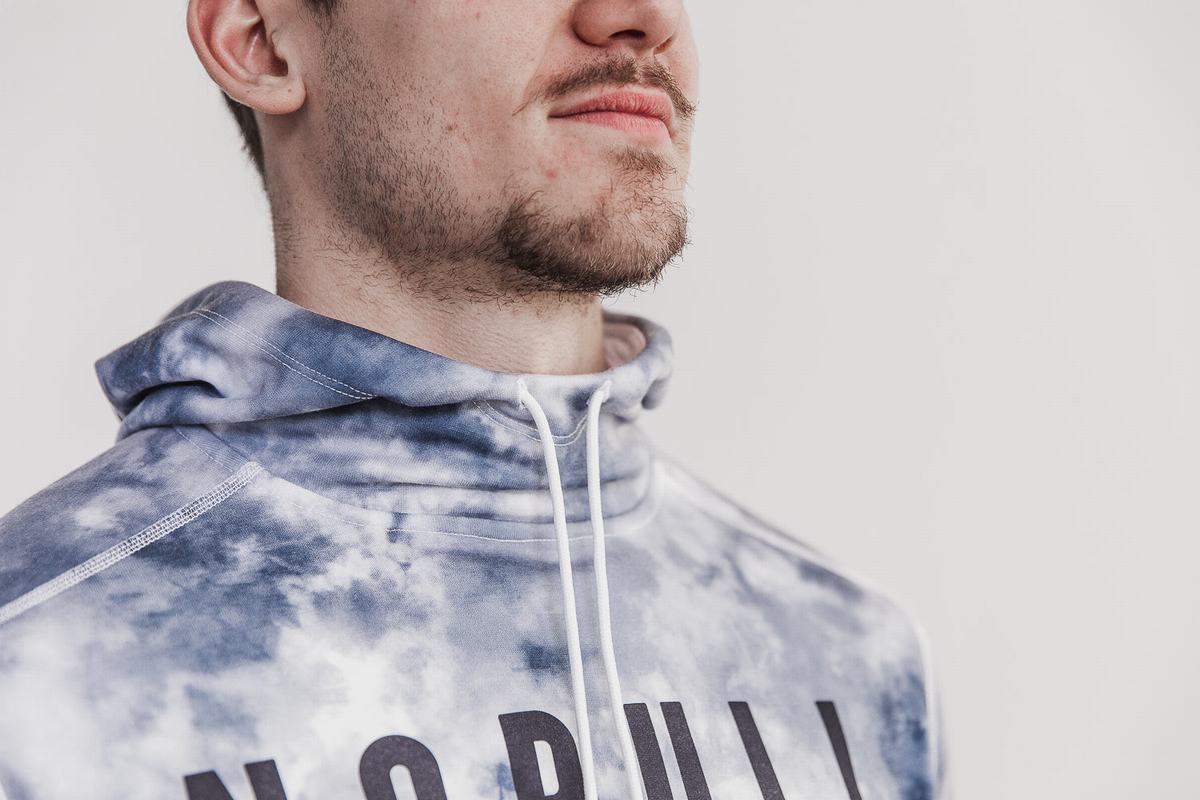 Nobull Tie-Dye Hoodie Heren Wit | 492638-RLE