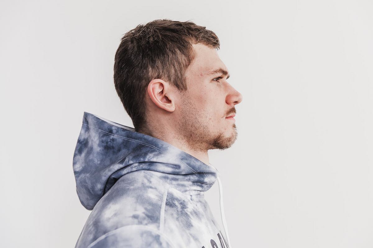 Nobull Tie-Dye Hoodie Heren Wit | 492638-RLE