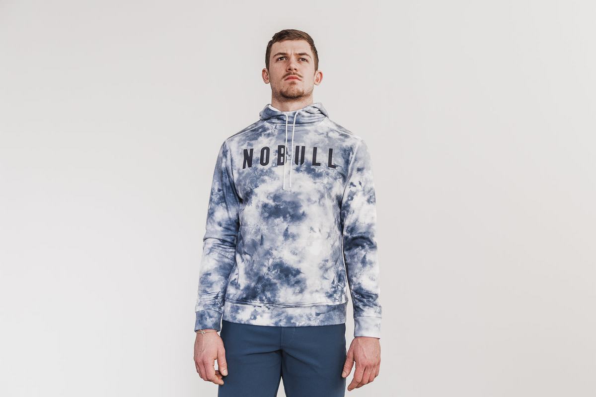 Nobull Tie-Dye Hoodie Heren Wit | 492638-RLE