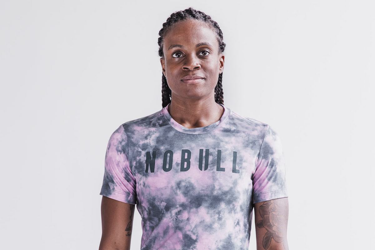 Nobull Tie-Dye T-shirts Dames Roze | 639204-WXP