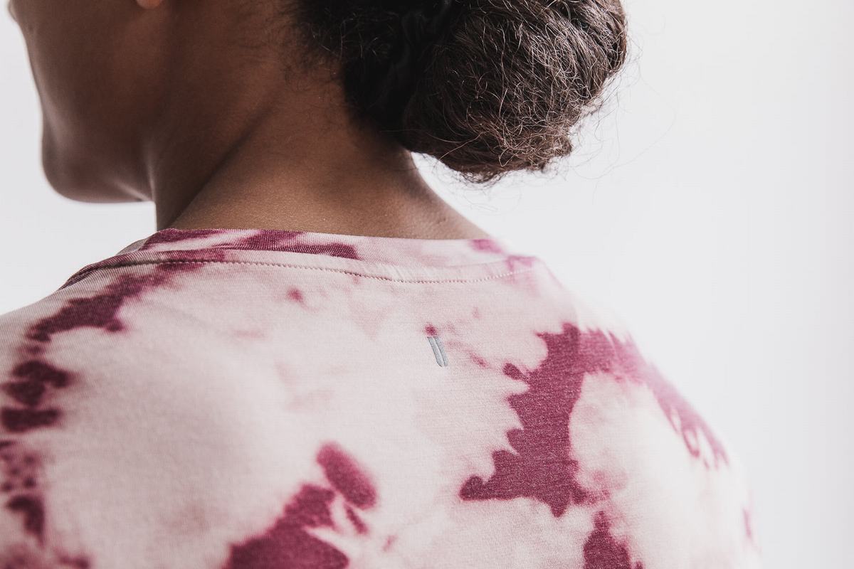 Nobull Tie-Dye T-shirts Dames Roze Donkerrood | 403891-TVR