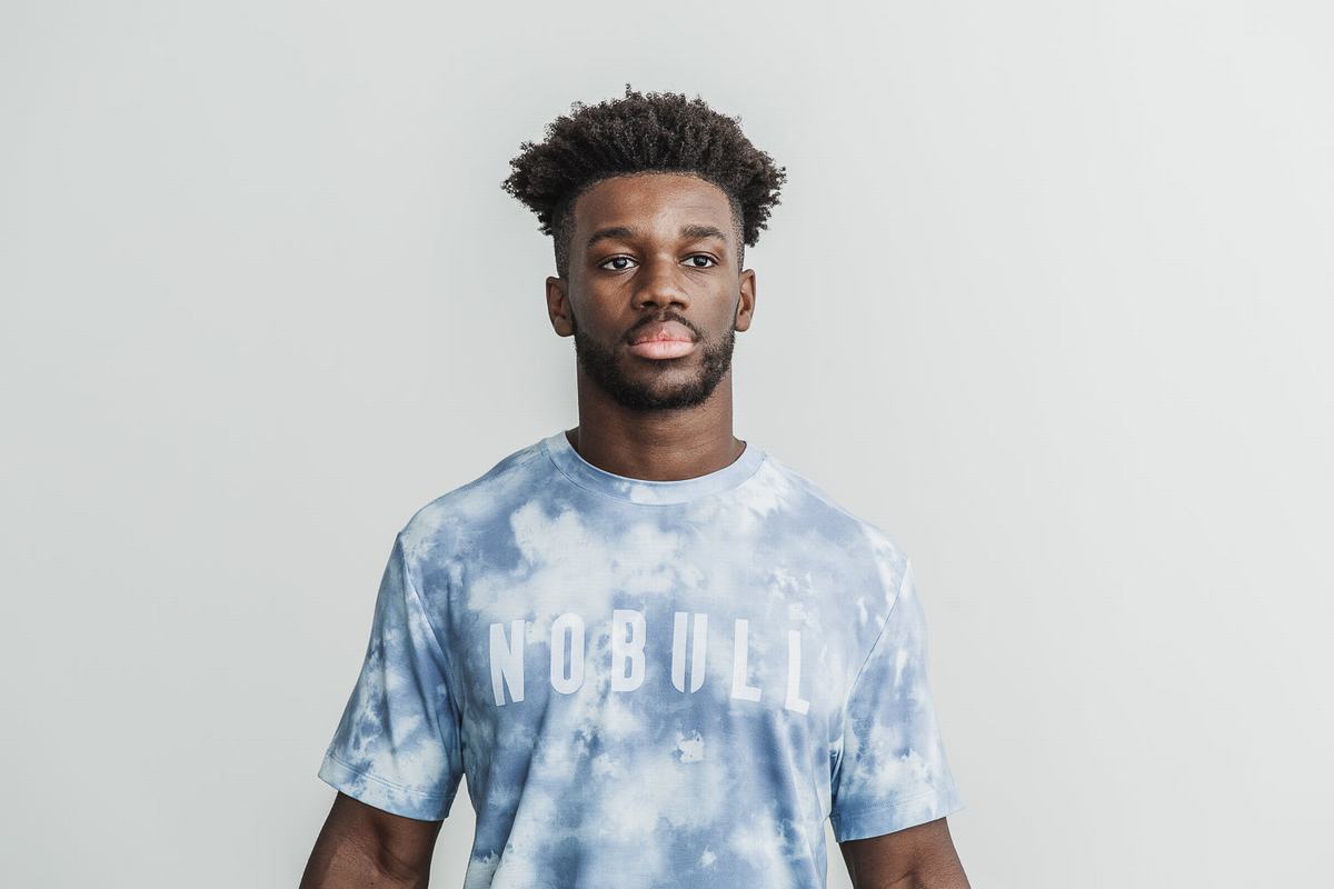 Nobull Tie-Dye T-shirts Heren Blauw | 438160-XBW