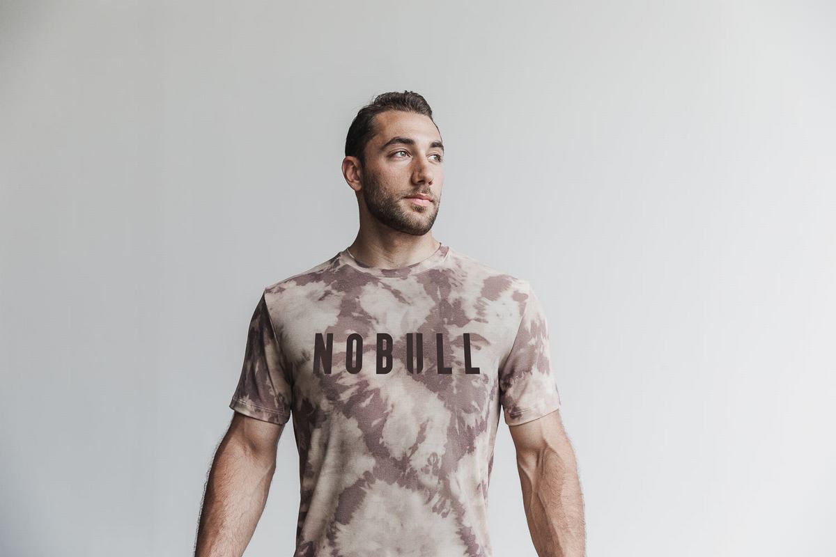 Nobull Tie-Dye T-shirts Heren Bruin | 983402-ZIM