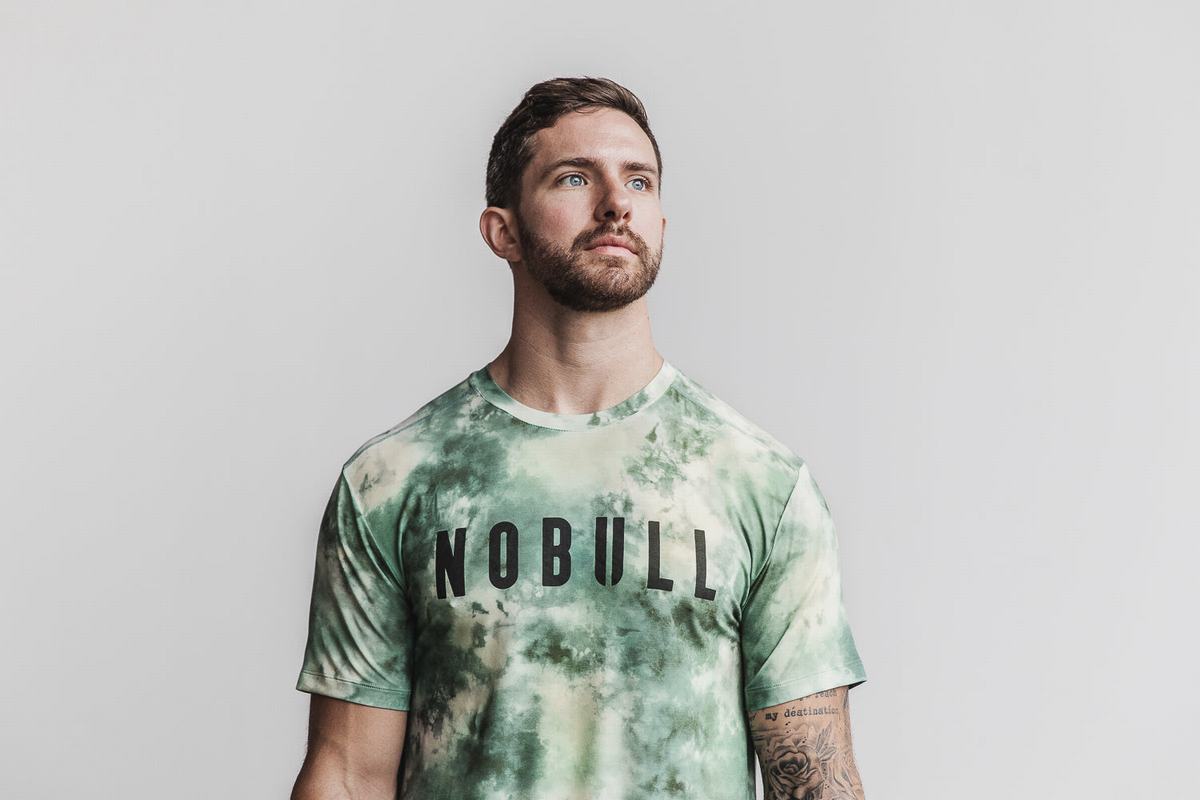 Nobull Tie-Dye T-shirts Heren Groen | 257469-WUO