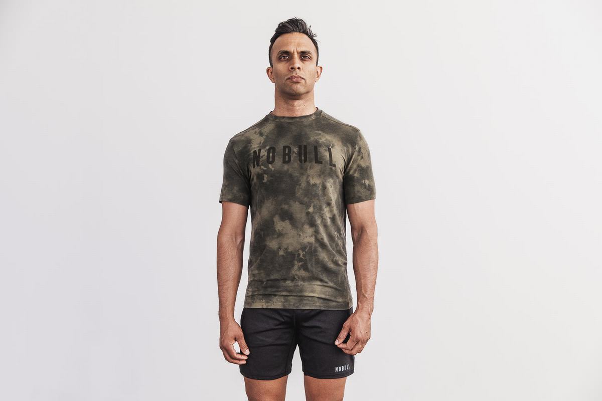 Nobull Tie-Dye T-shirts Heren Groen | 296801-MOD