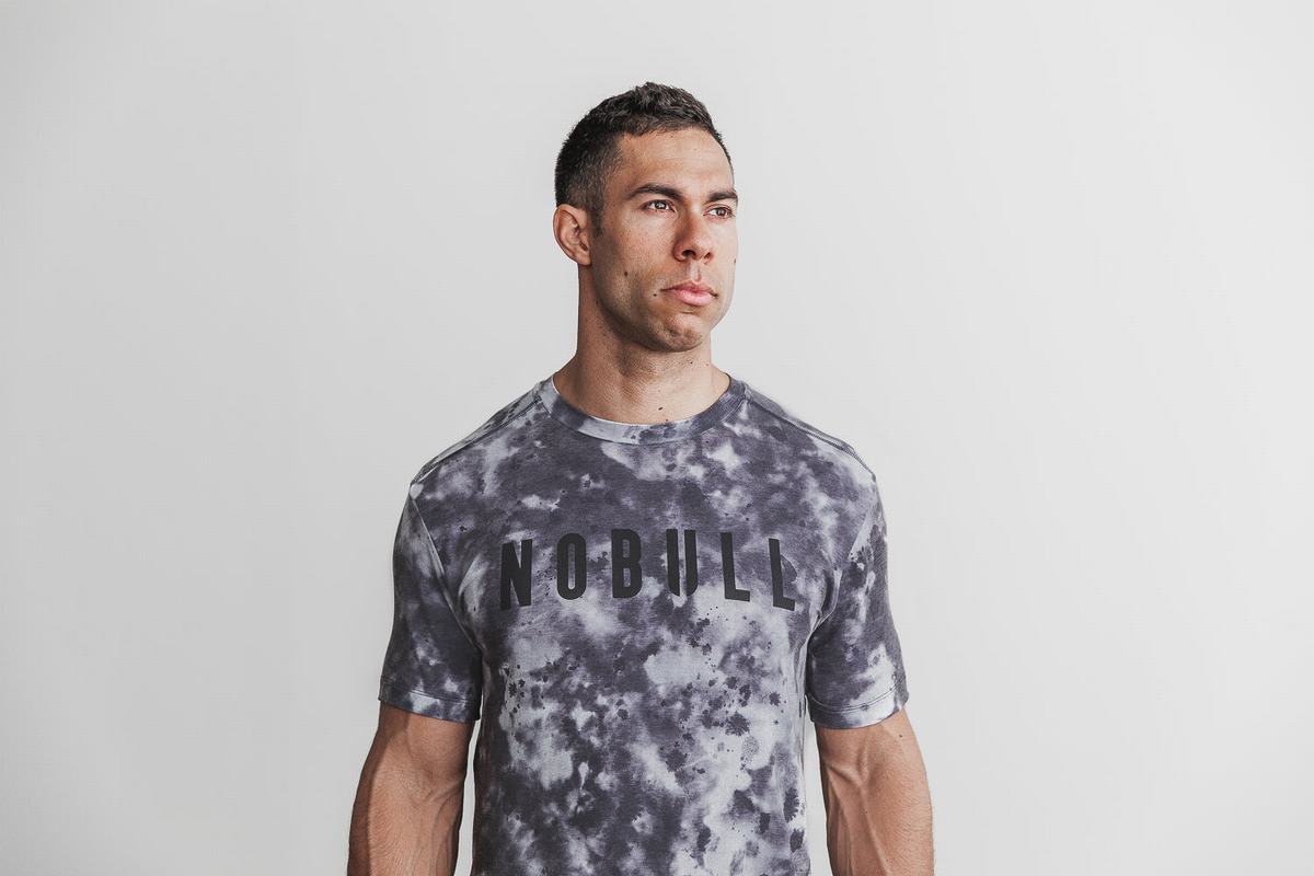 Nobull Tie-Dye T-shirts Heren Wit Zwart | 975618-JDS