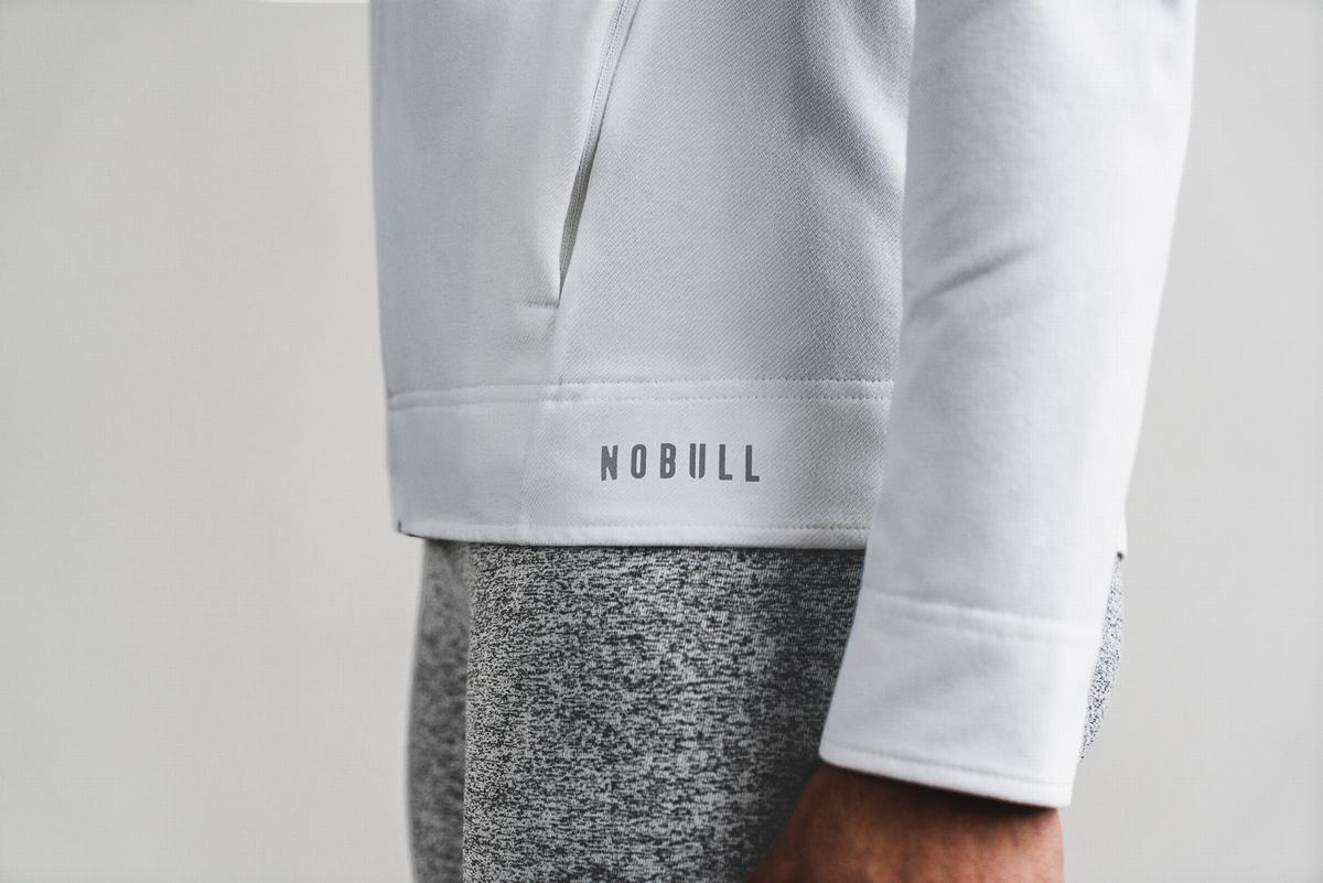 Nobull Twill Zip-up Jassen Dames Wit | 140253-SCU