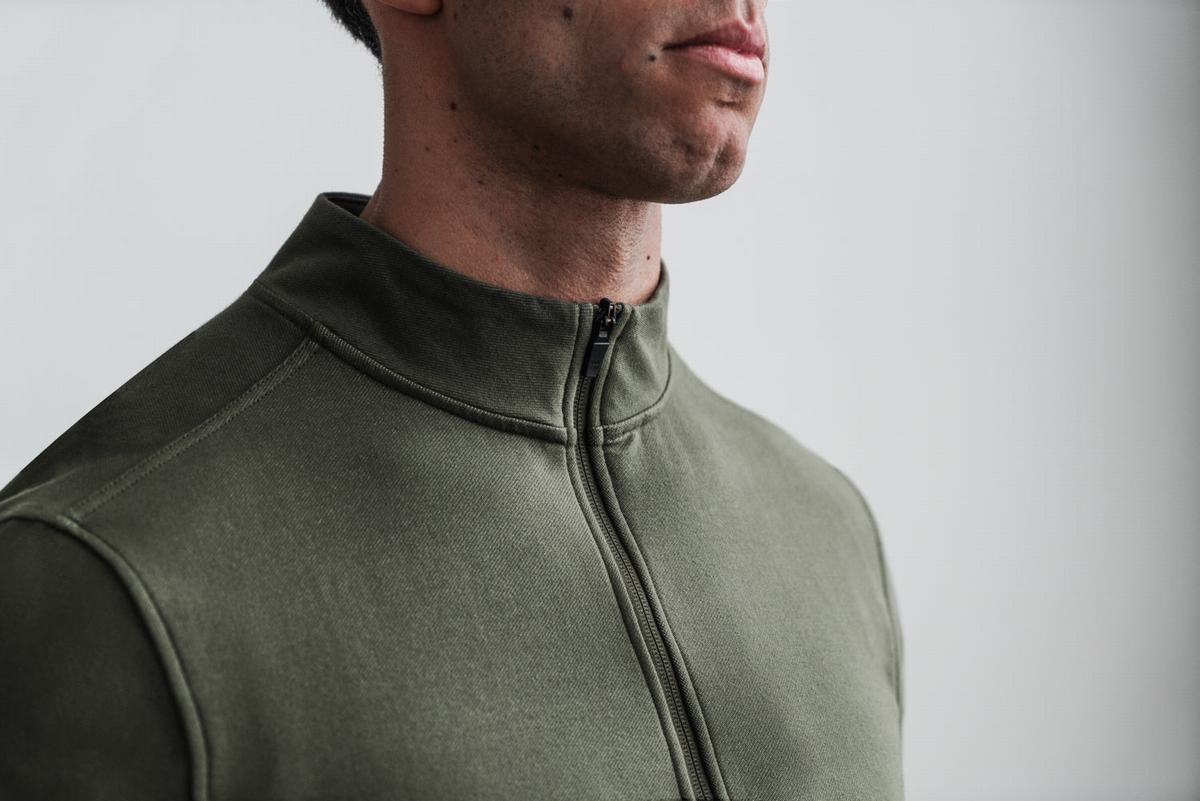 Nobull Twill Zip-up Jassen Heren Groen | 709842-XSC