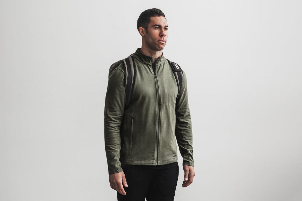 Nobull Twill Zip-up Jassen Heren Groen | 709842-XSC