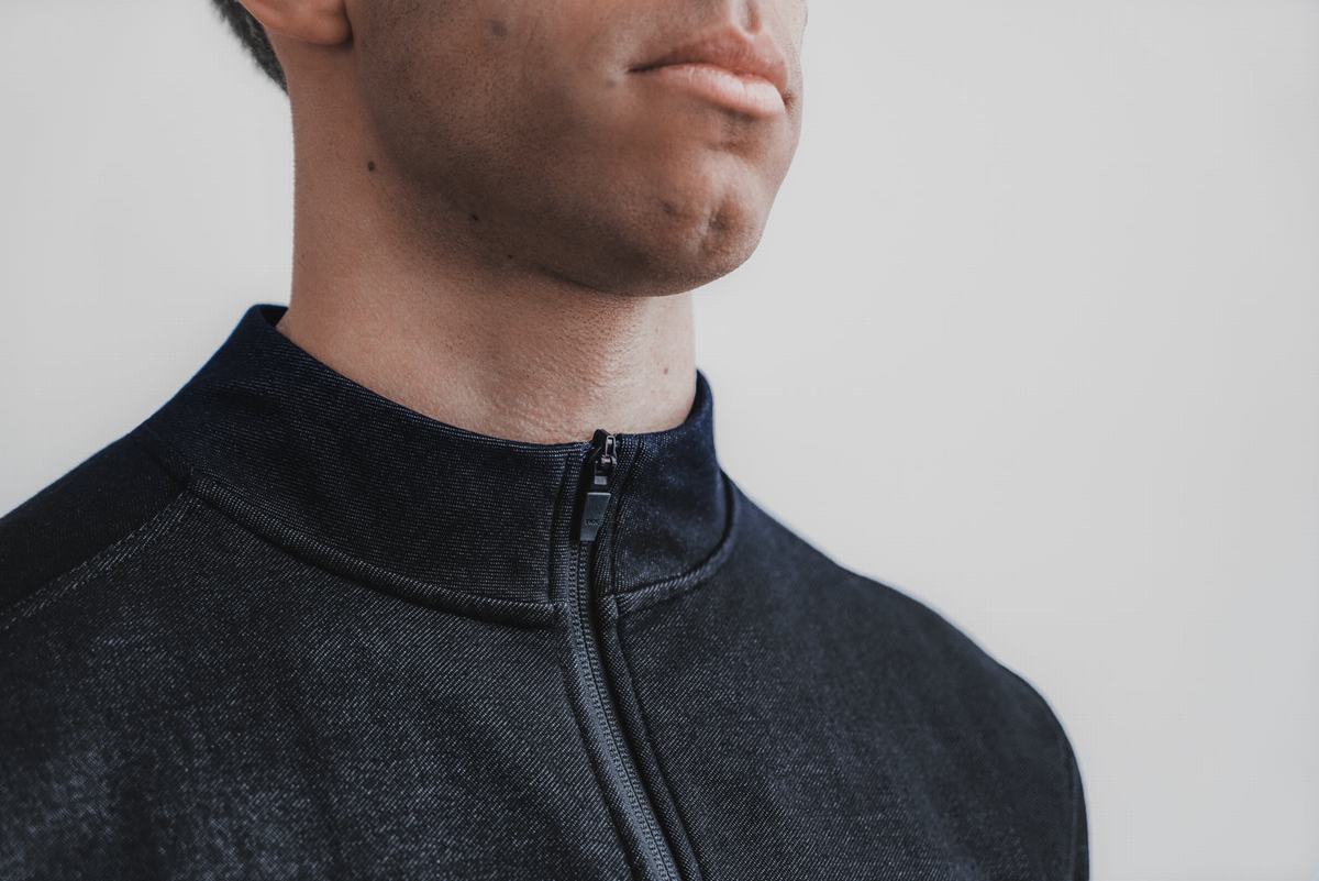 Nobull Twill Zip-up Jassen Heren Zwart | 392856-QRP